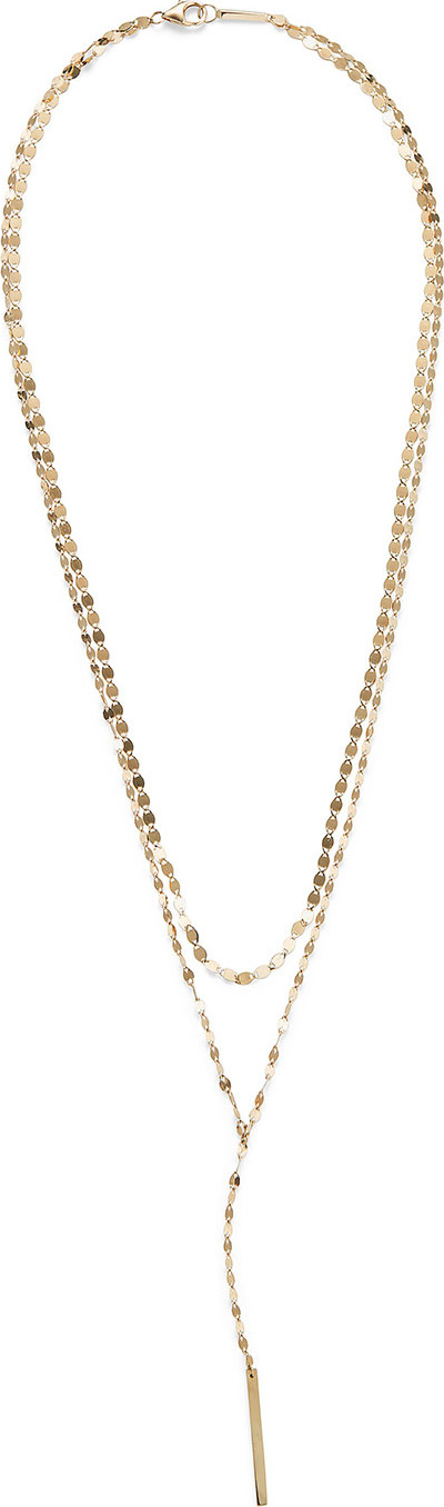 Lana 14k Gold Nude Blake Layered Lariat Necklace