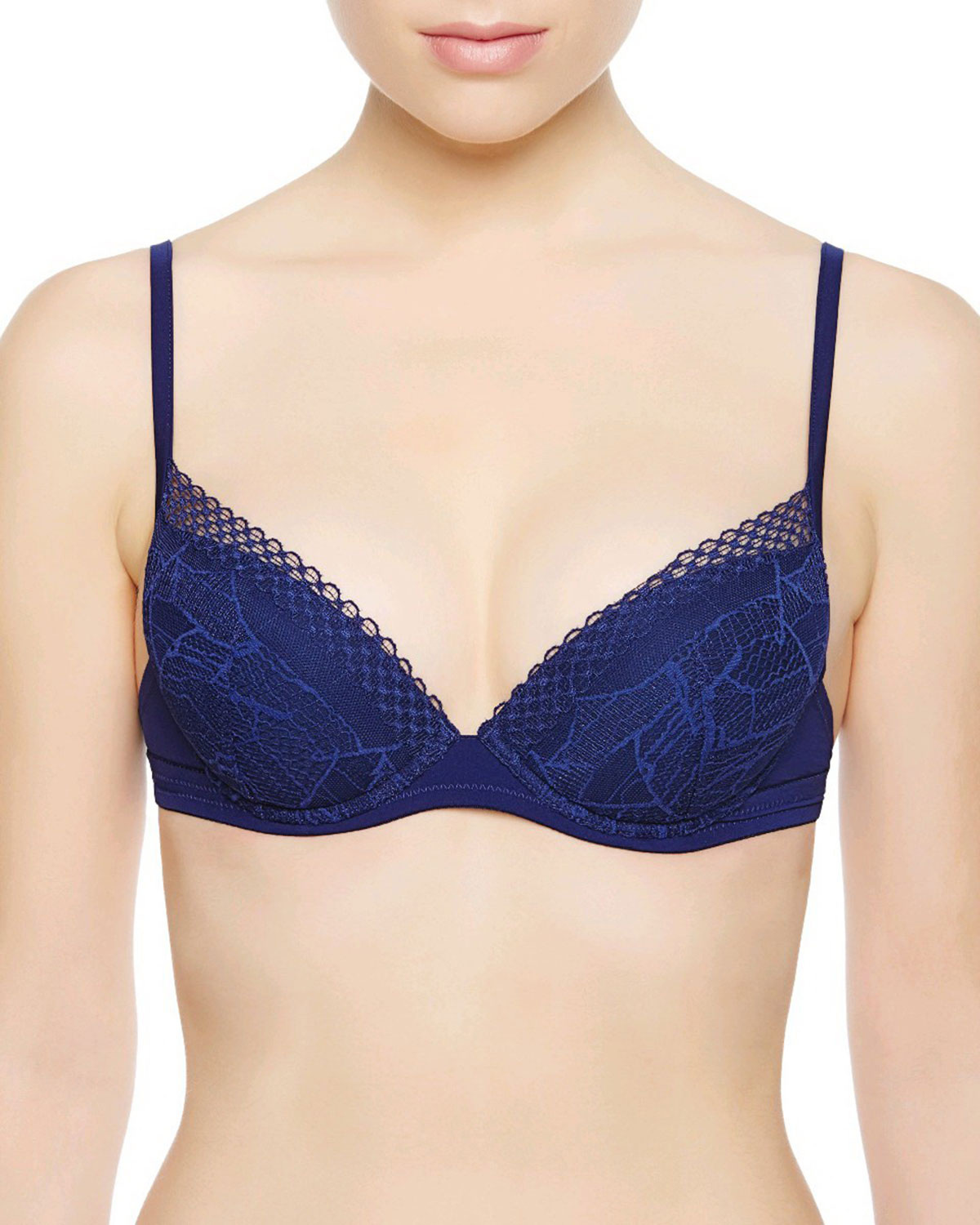La Perla Myrta Lace Push-Up Bra, Dark Blue