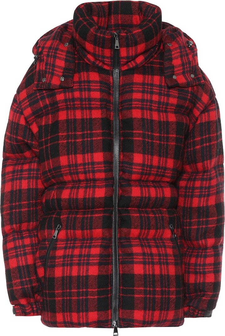 Moncler Checked wool down coat