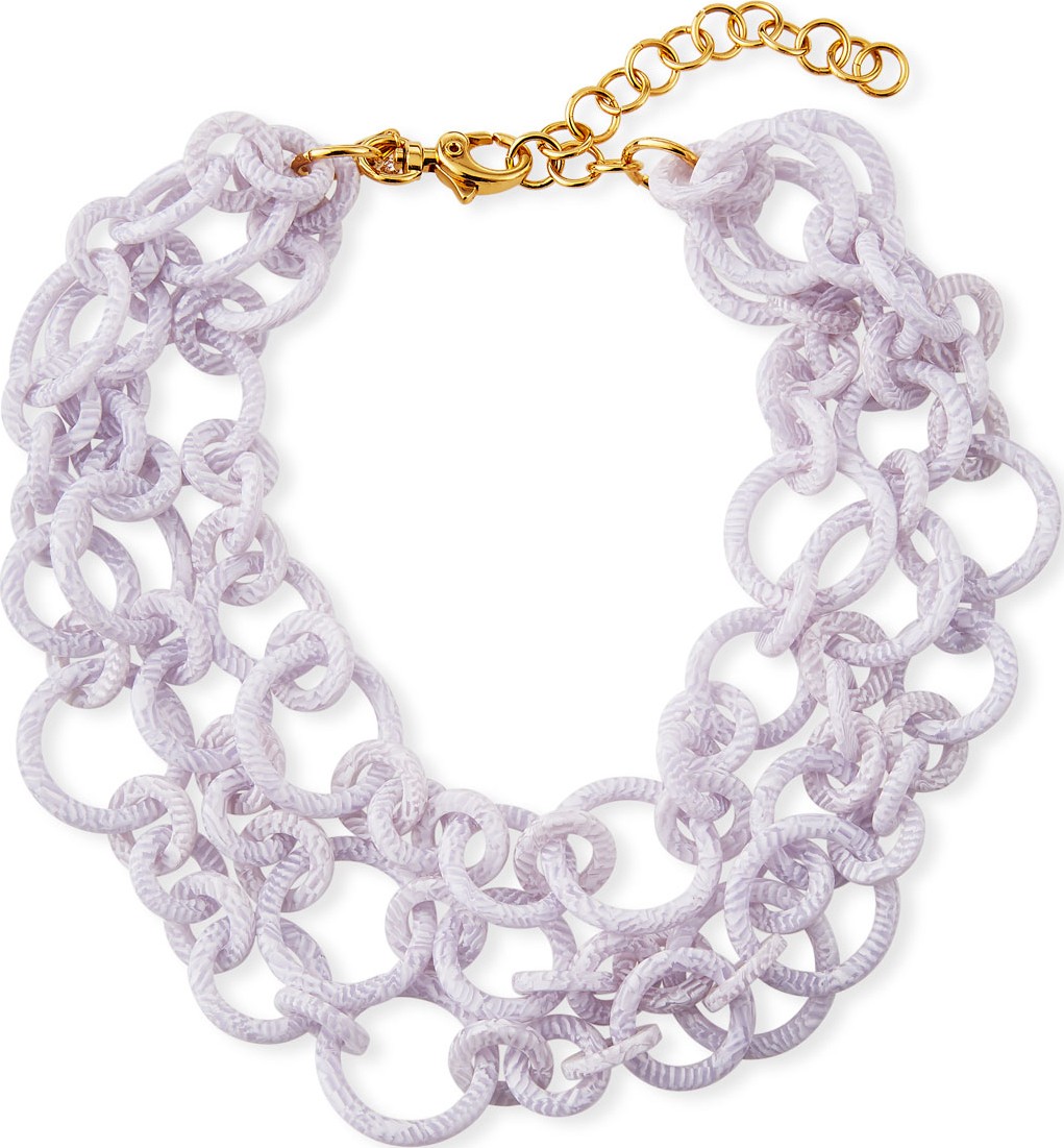 Lele Sadoughi Broadway 3-Layer Necklace  White
