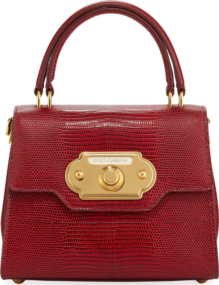 Dolce & Gabbana Welcome Stamped Iguana Small Shoulder Bag