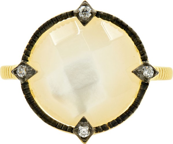 Freida Rothman Color Theory Round Cocktail Ring - Mother-of-Pearl, Size 7