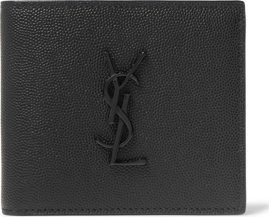 Saint Laurent Logo-Embellished Pebble-Grain Leather Billfold Wallet