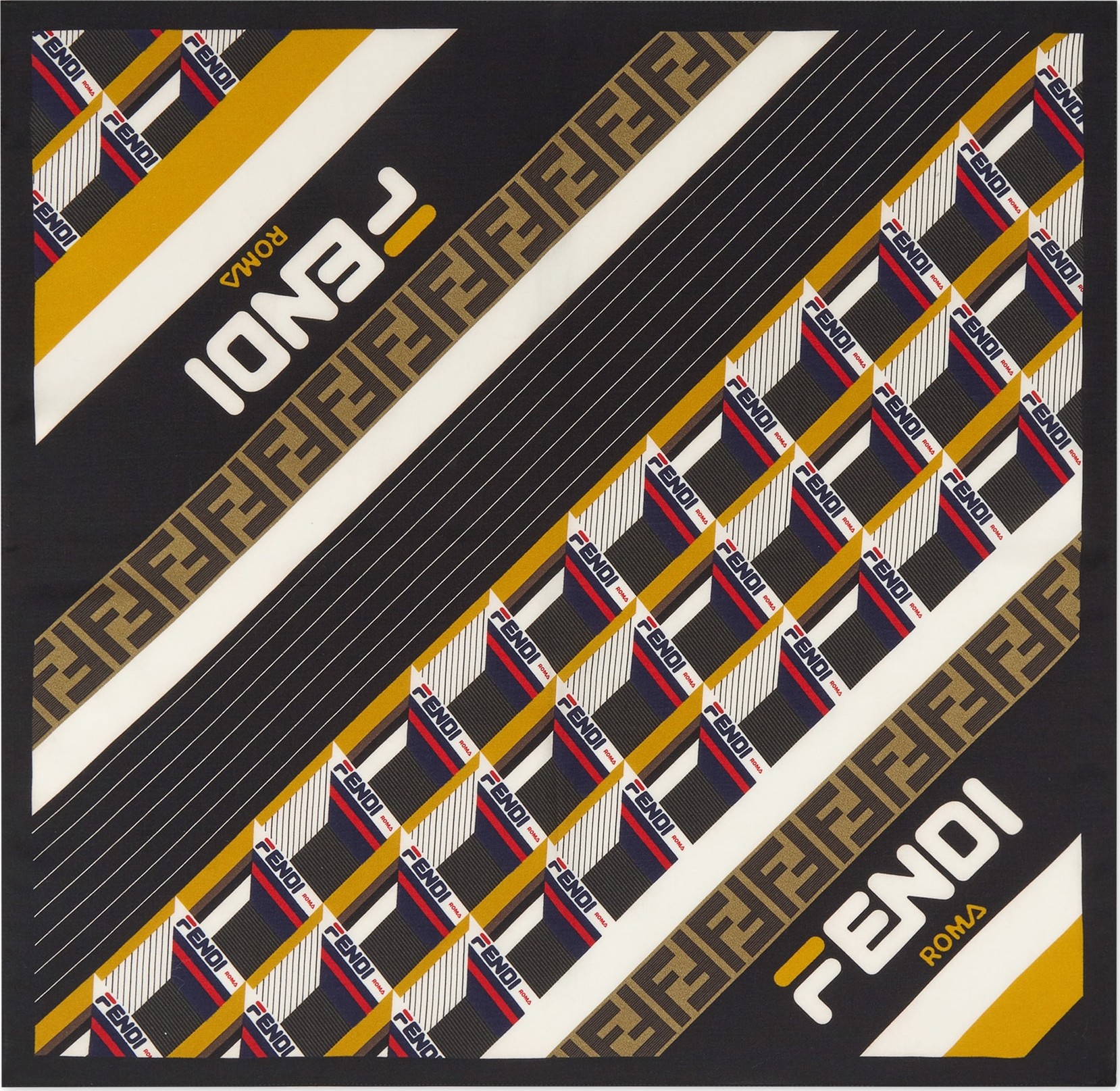 Fendi x FILA Print Square Cotton & Silk Scarf