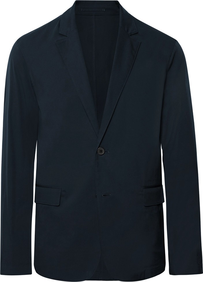 Theory Navy Saratoga Unstructured Cotton-Blend Blazer