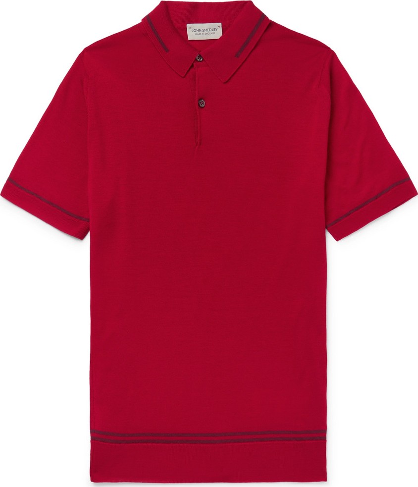 John Smedley Beecroft Slim-Fit Contrast-Tipped Merino Wool Polo Shirt