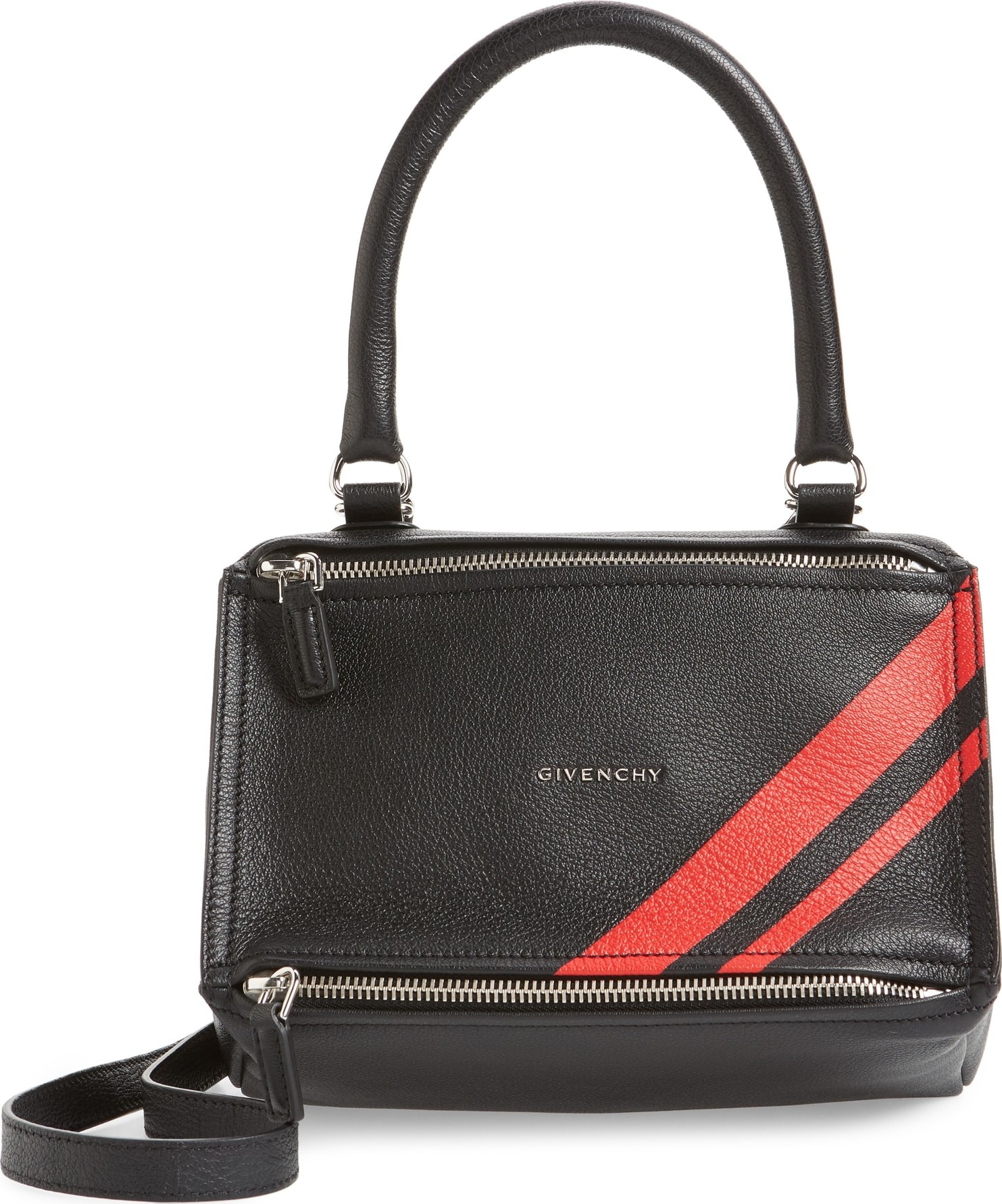 Givenchy Small Pandora Stripe Leather Satchel