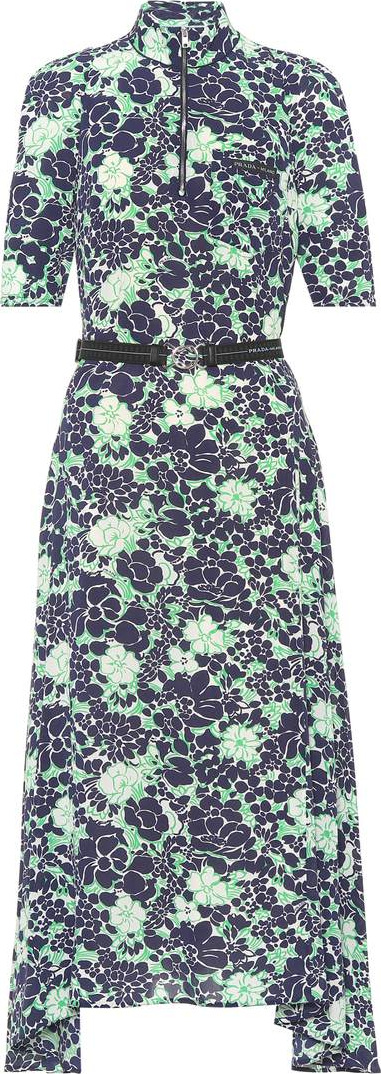 Prada Floral stretch silk dress