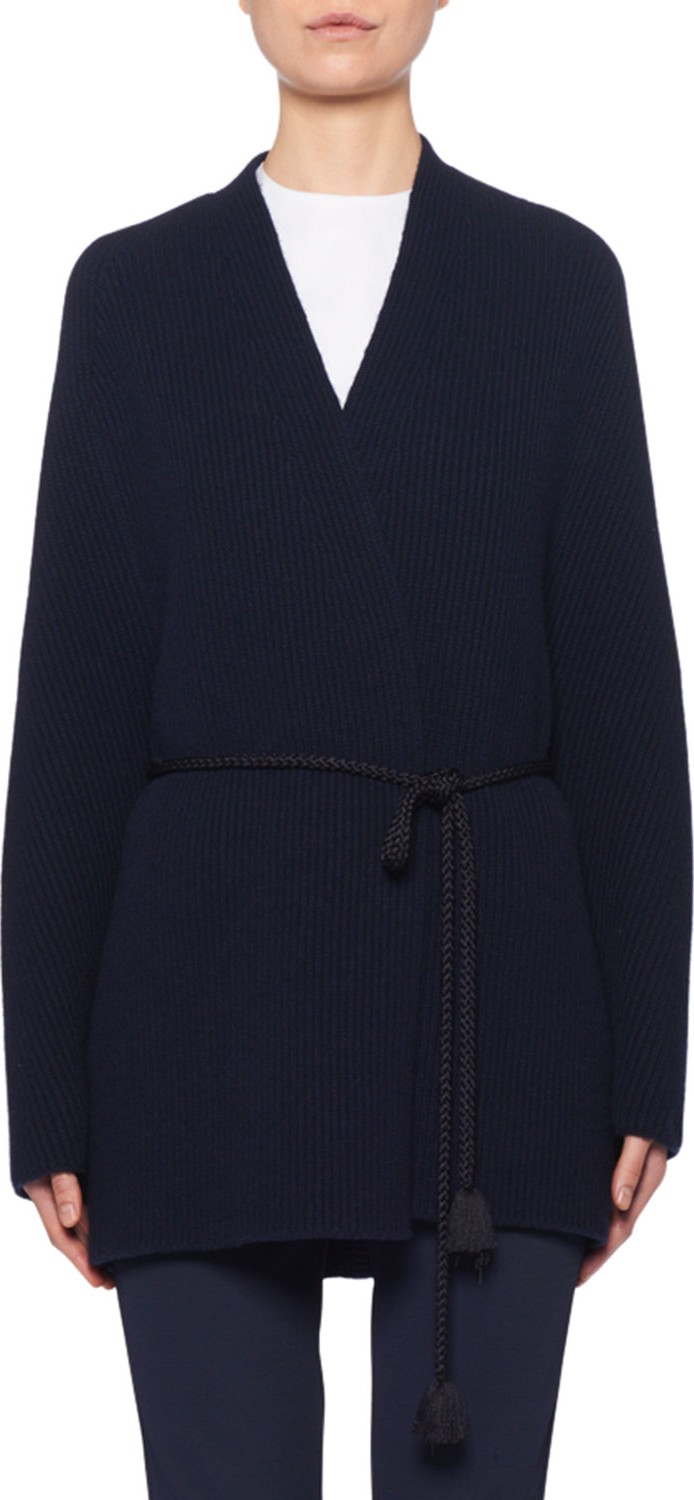 THE ROW Ardi Ribbed Rope-Waist Cardigan