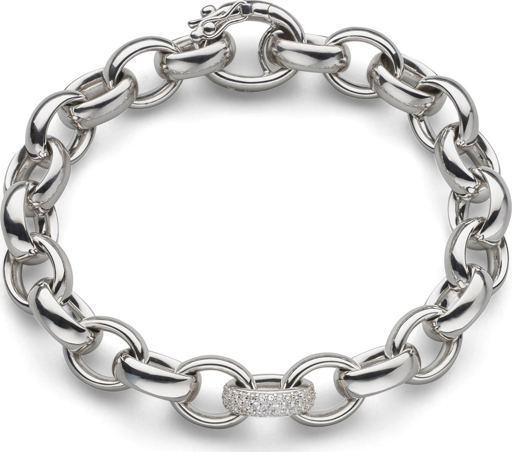 Monica Rich Kosann Rosaling Sterling Silver Chain Bracelet with White Sapphires
