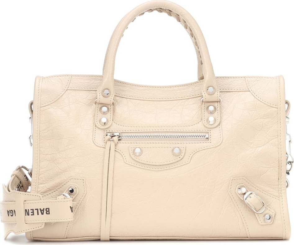 Balenciaga City Logo S leather tote