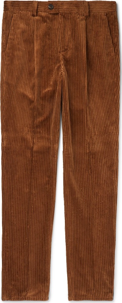 Brunello Cucinelli Pleated Cotton-Corduroy Trousers Brunello Cucinelli Pleated Cotton-Corduroy Trousers