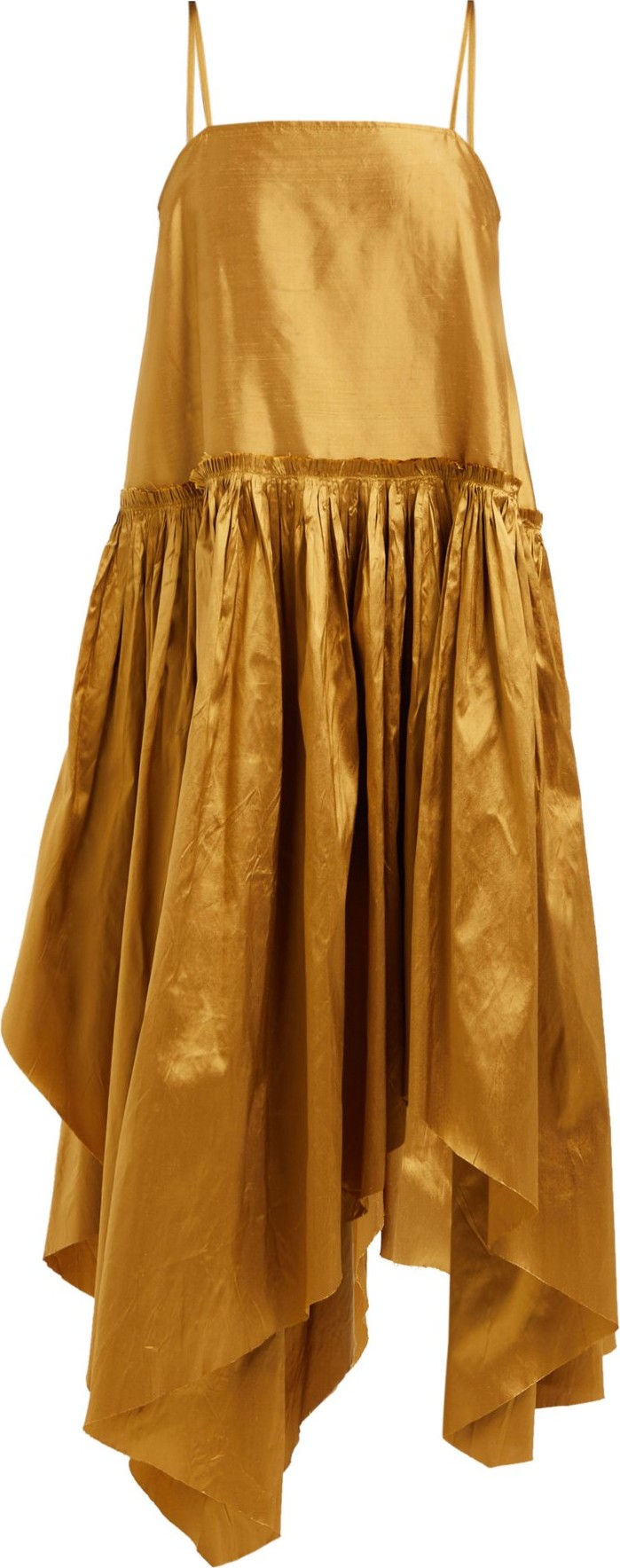 Marques'Almeida Asymmetric-hem silk-taffeta dress