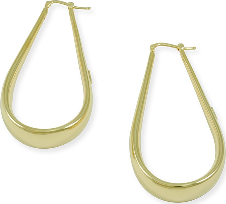 Alberto Milani Millennia 18k Gold Electroform Oblong Hoop Earrings