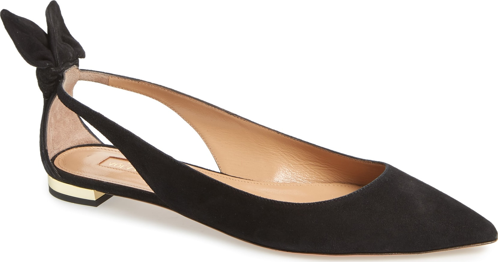Aquazzura Deneuve Bow Pointy Toe Flat