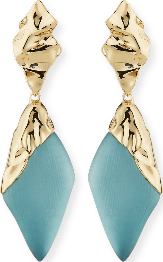 Alexis Bittar Crumpled Cap-Drop Earrings, Blue