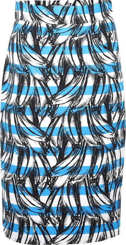Prada Banana-printed cotton skirt