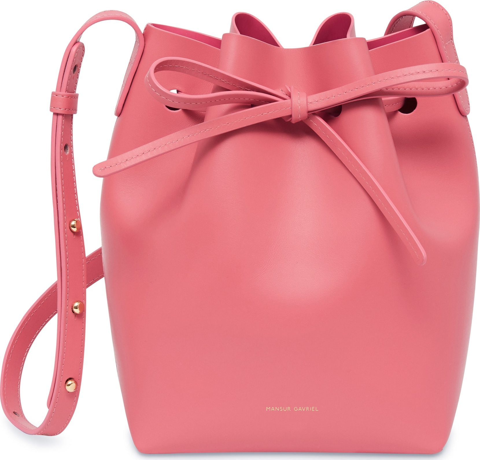 Mansur Gavriel Mini Leather Bucket Bag