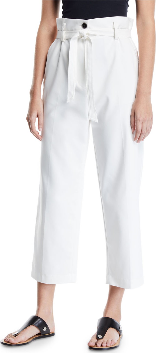 3.1 Phillip Lim Cropped Paperbag Straight-Leg Pants