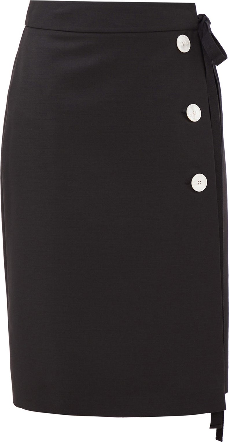 Prada Tie-waist mohair-blend skirt