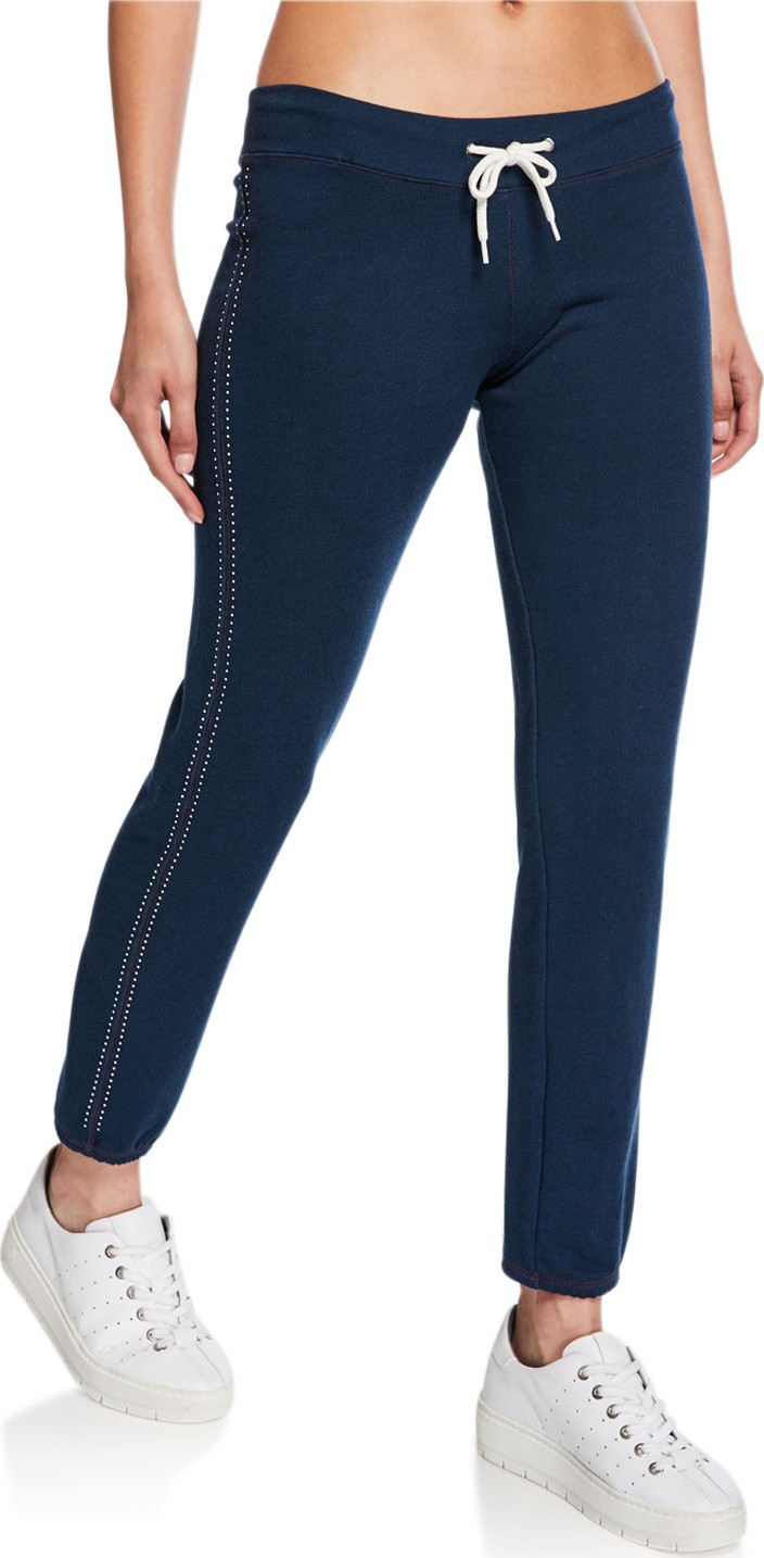 MONROW Contrast Stitch Drawstring Vintage Sweatpants w/ Beads