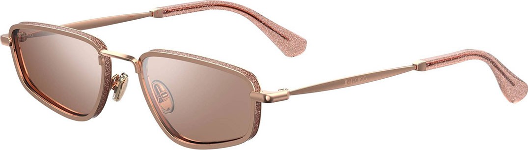 Jimmy Choo Gals Slim Glittered Rectangle Sunglasses