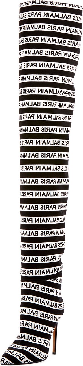 Balmain Janis Logo Over-The-Knee Boots