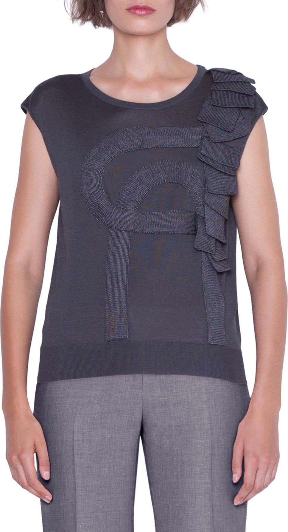 Akris Magnet Appliqué Silk Blend Sweater