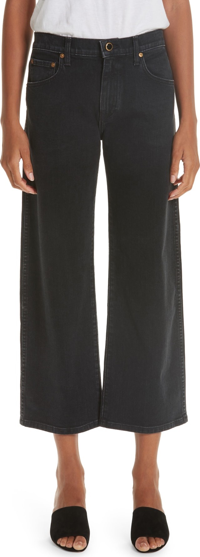 Khaite Wendell Wide Leg Crop Jeans