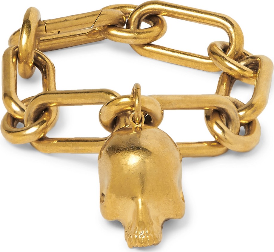 Undercover Skull Gold-Tone Chain Bracelet