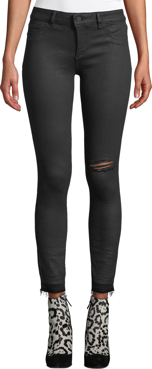 DL1961 Margaux Instasculpt Ankle Skinny Jeans with Raw Hem