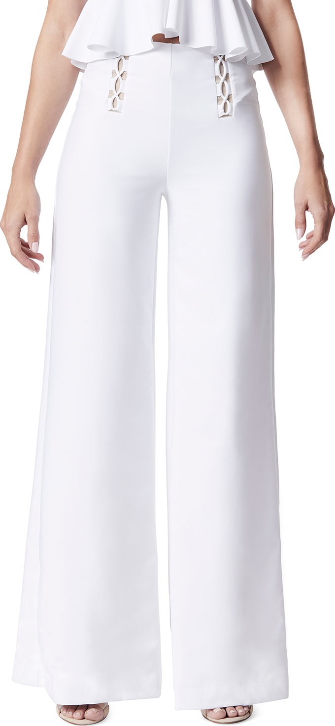 Carbon 38 Lace-Up Wide-Leg Full-Length Pants