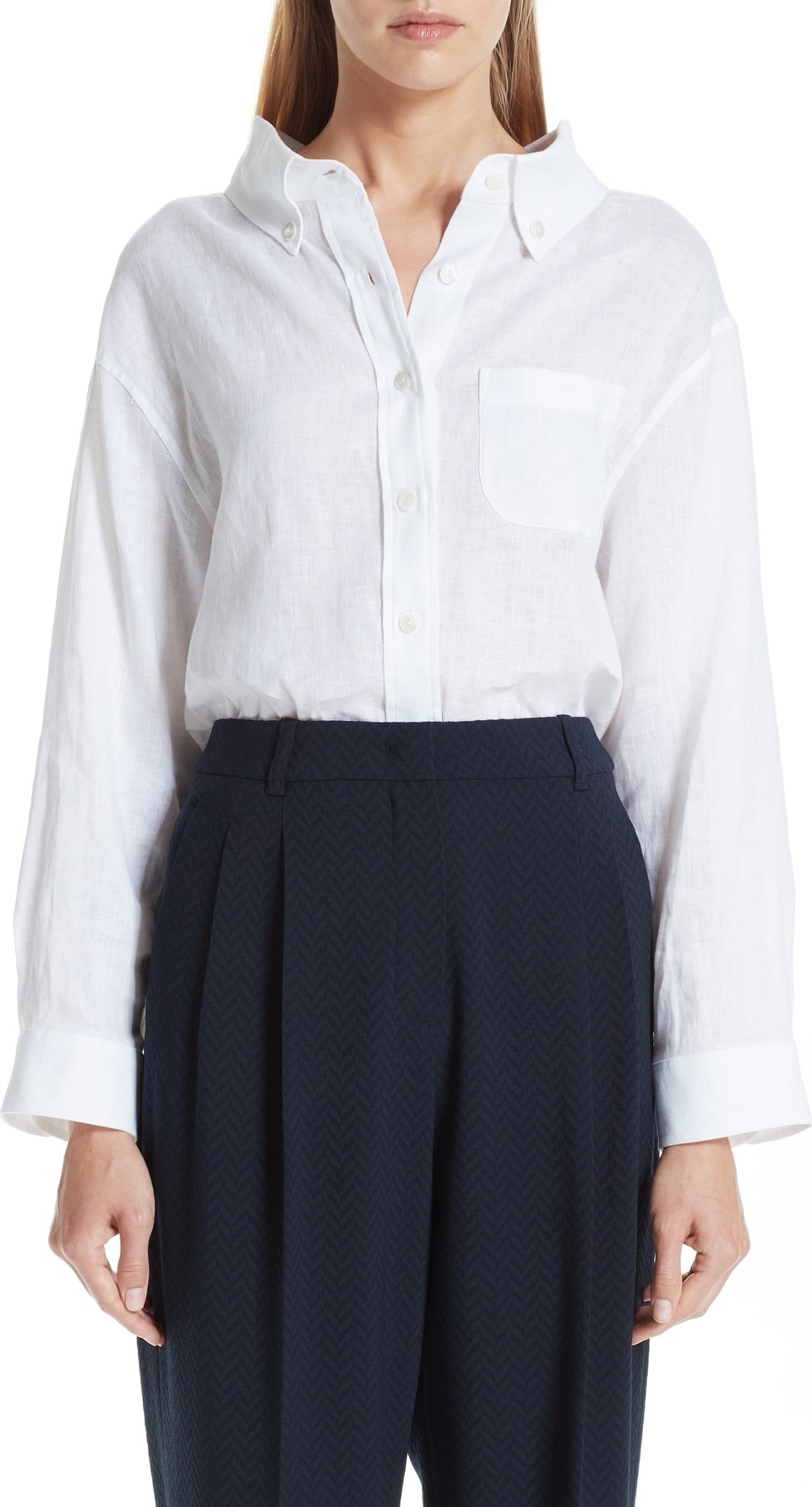 Emporio Armani Long Sleeve Linen Blouse