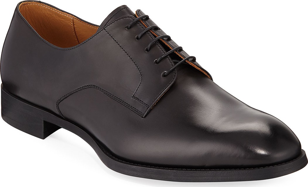 Giorgio Armani York Smooth Leather Rubber-Sole Derby Shoe