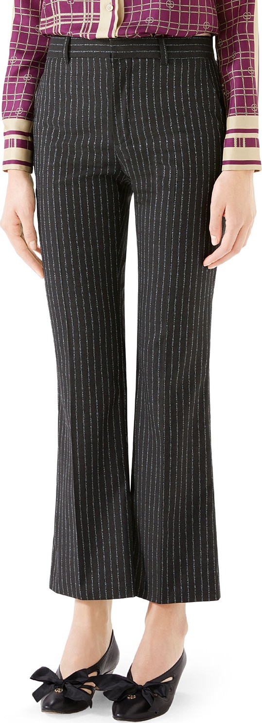 Gucci Pinstriped Boot-Cut Pants