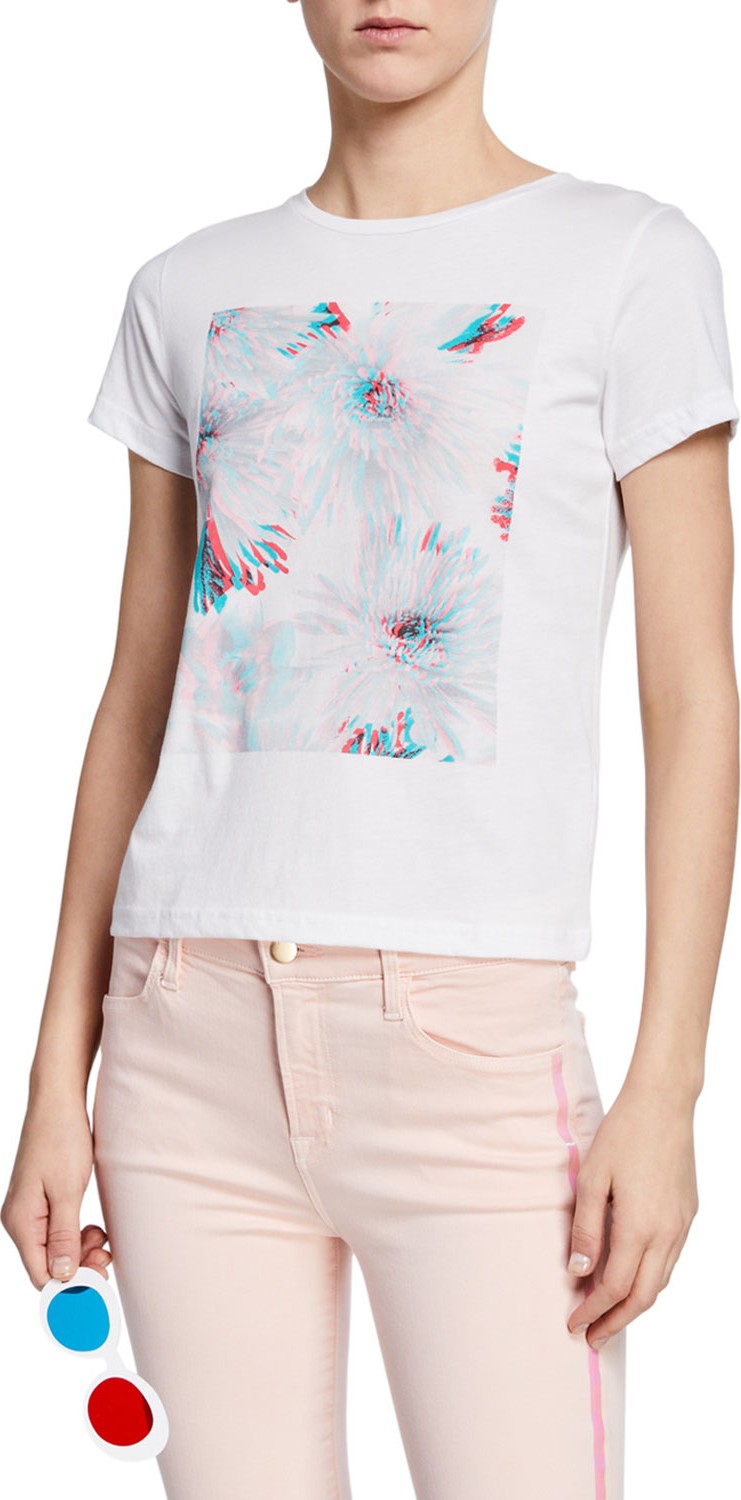 J BRAND 811 Floral 3D Graphic Cotton Tee