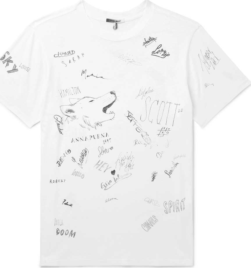 Isabel Marant Zafferh Printed Cotton-Jersey T-shirt