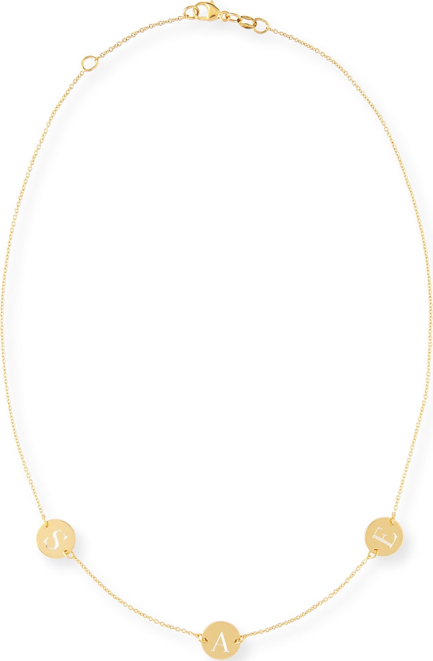Sarah Chloe Cara Three-Initial Engraved Necklace