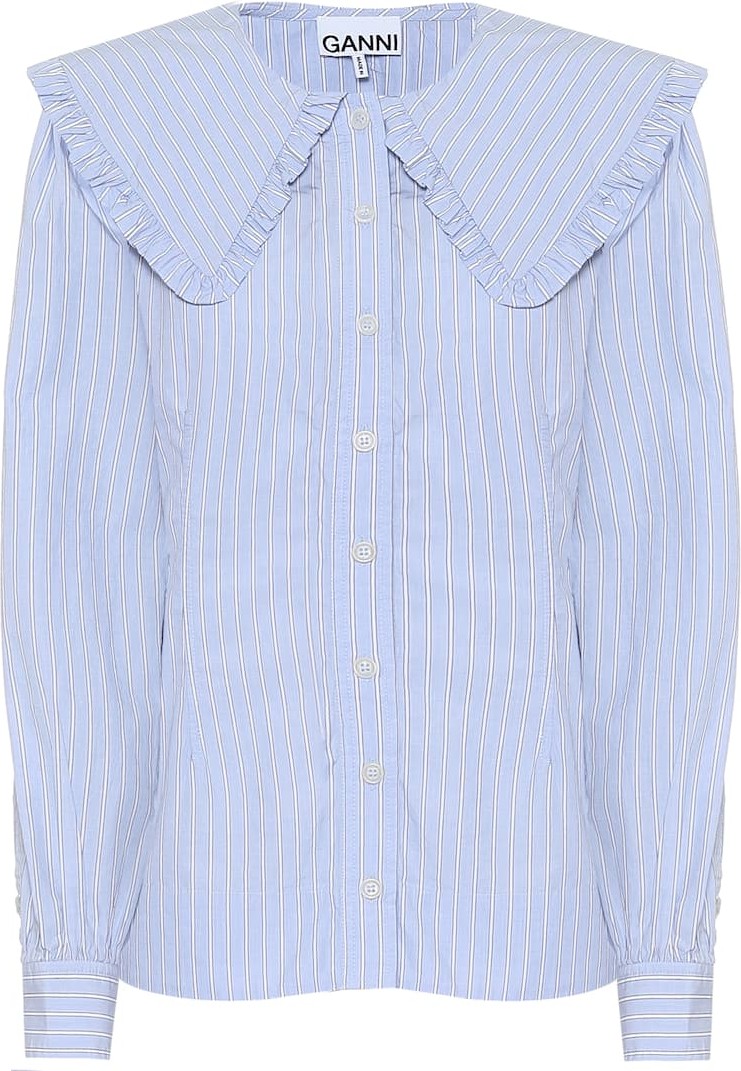 Ganni Striped cotton poplin shirt