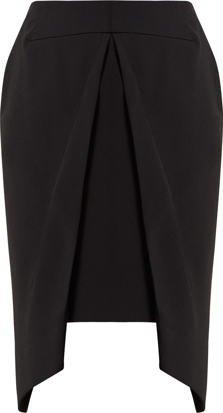 Roland Mouret Pan draped-overlay crepe skirt