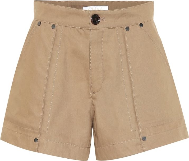Chloe High-rise cotton shorts