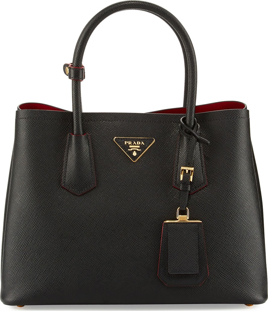 Prada Saffiano Cuir Double Small Tote Bag