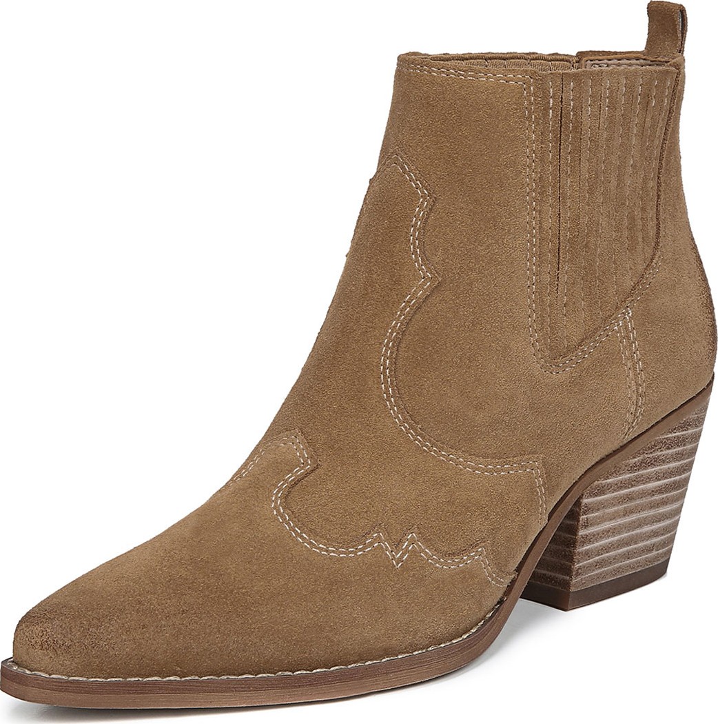 Sam Edelman Winona Western Stitched Suede Booties