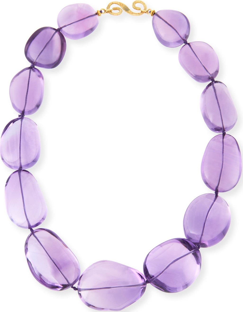 Splendid Polished Amethyst Nugget Necklace