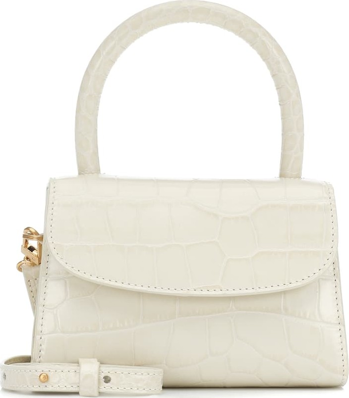 By Far Mini croc-effect leather tote