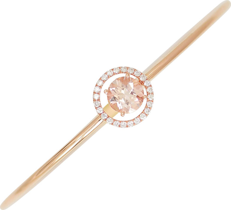 Frederic Sage 18k Rose Gold Diamond & Morganite Bangle