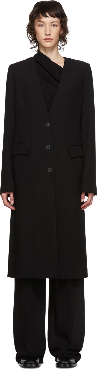 Ann Demeulemeester Black Lightlaine Coat