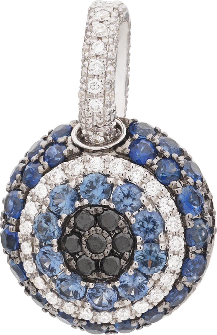 Pippo Perez 18k white Gold Diamond & Sapphire Fatima Eye Charm