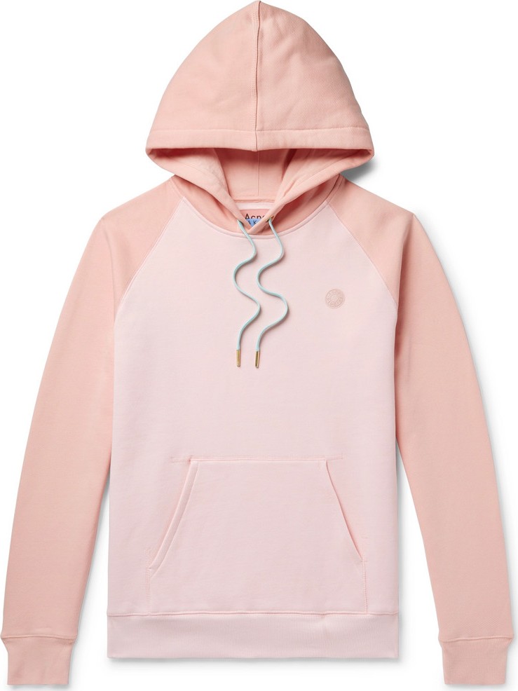 Acne Studios Logo-Appliquéd Colour-Block Fleece-Back Cotton-Jersey Hoodie