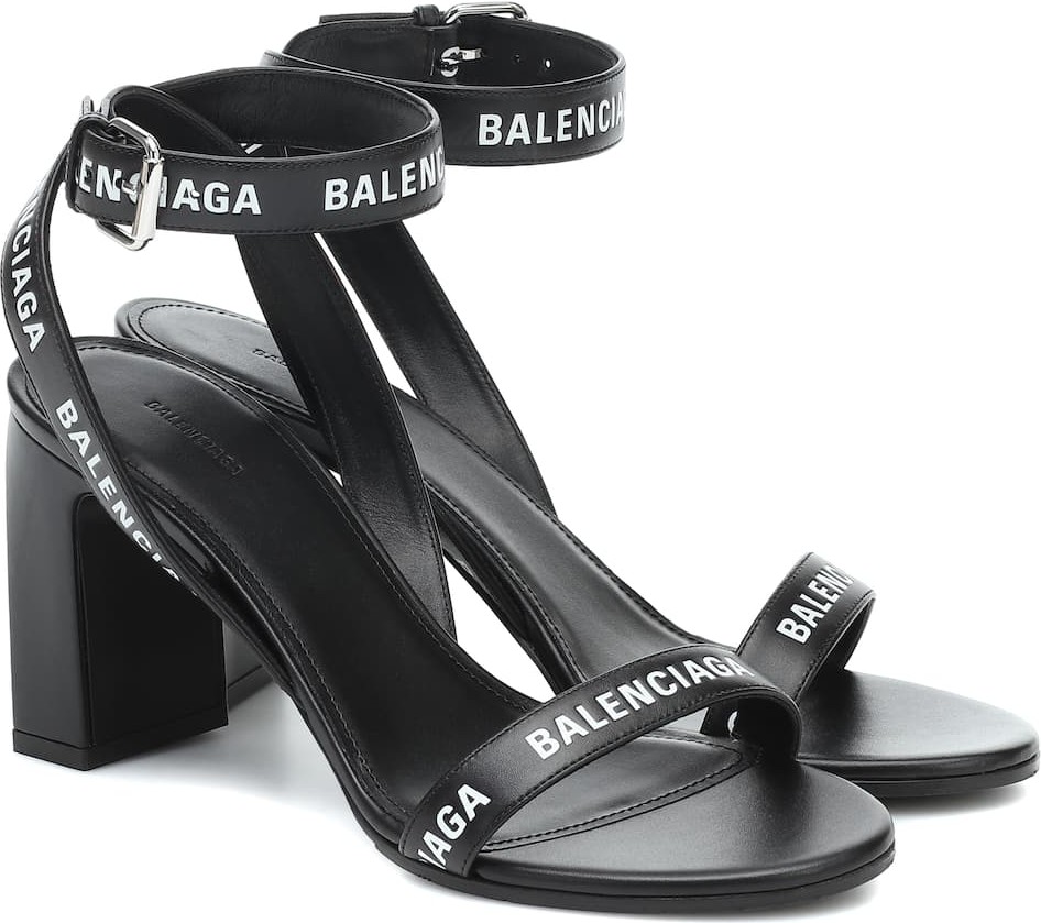 Balenciaga Logo leather sandals